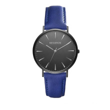 BESSERON MOQ 50 high quality custom logo blue vegan leather band japan movt stainless steel wristwatches montre homme